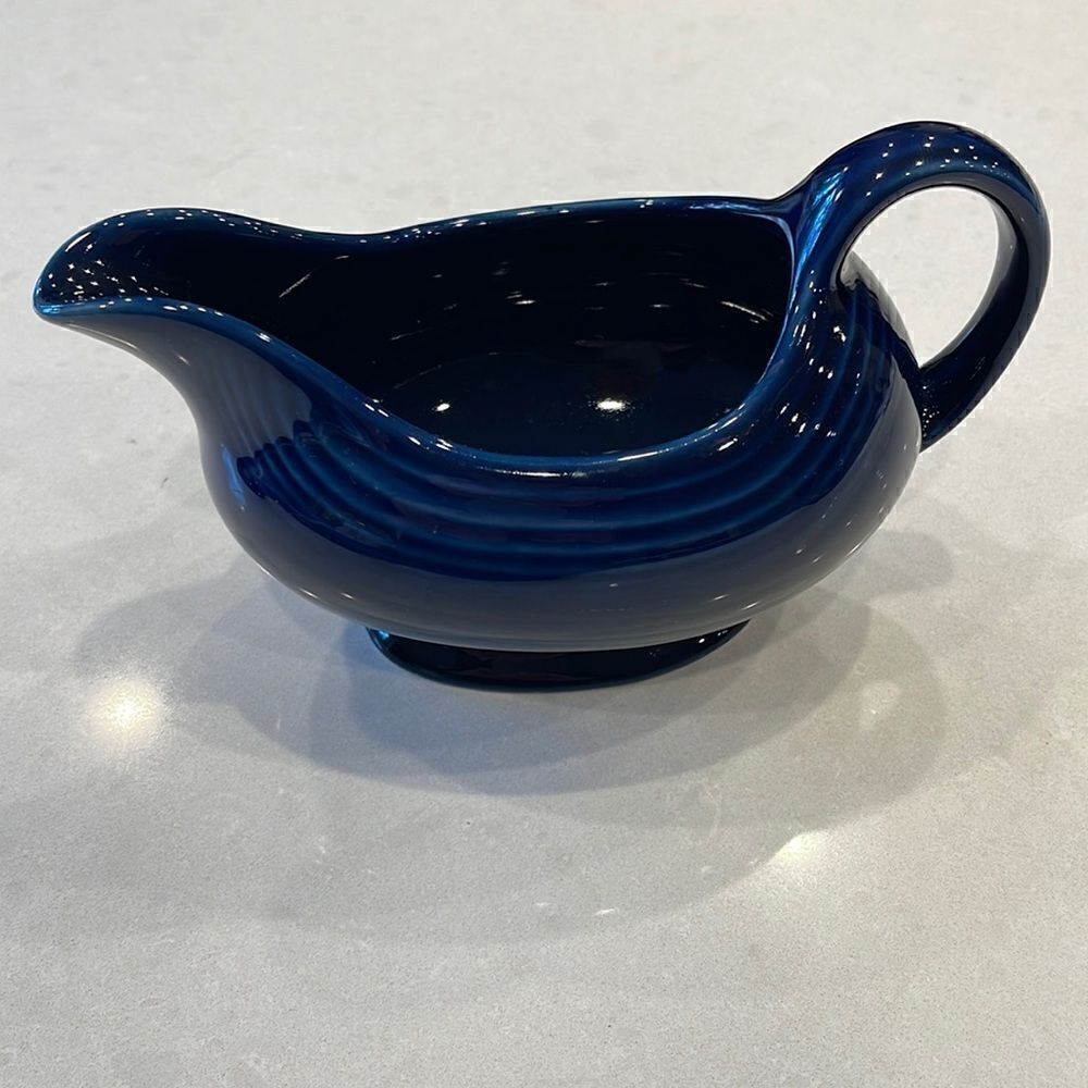 Fiesta ware, cobalt, blue gravy, boat, highly collectible item.